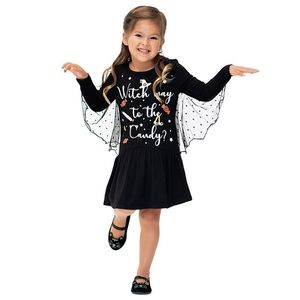 Kids Bat Wing Glow-In-The-Dark Dress Costume NEW